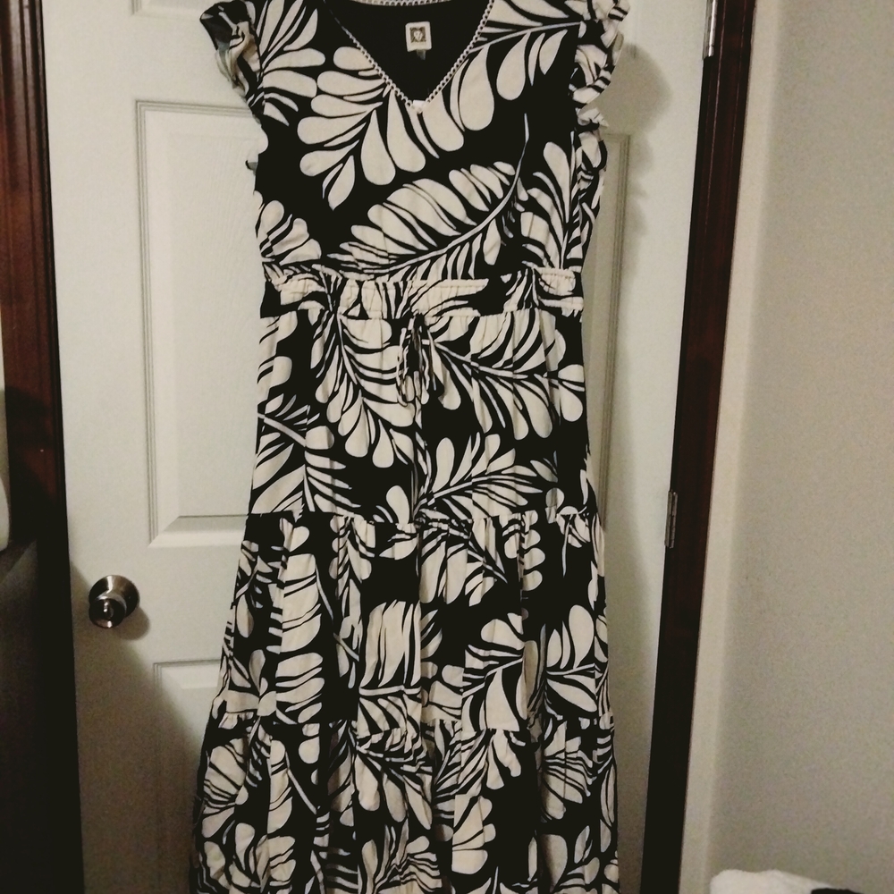 Anne Klein Black and White Maxi Dress